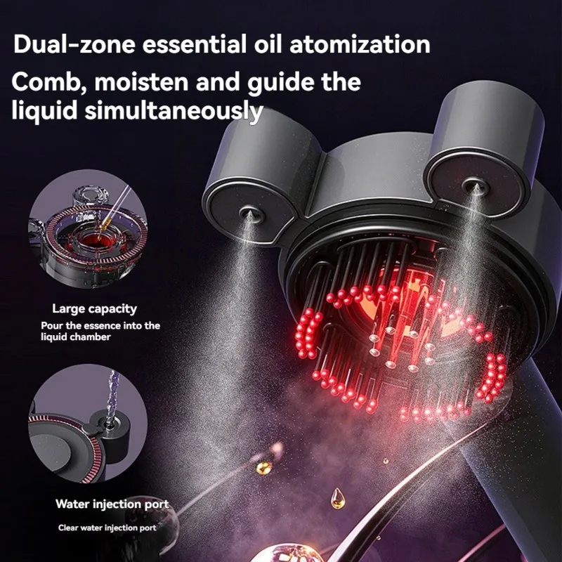 A27U Upgraded 110 Electric Scalp Massager Comb - Rechargeable Red Light Therapy Hair Care Device