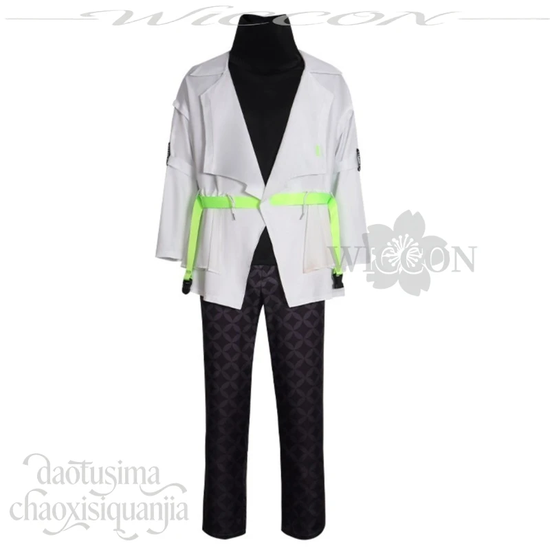 أنيمي لعبة مشروع Sekai كروس فرقة نجوم تأثيري ، أزياء ALKALOID Shiratori Aira ، معطف أبيض فاسق ، حزام الباروكات هالوين #3