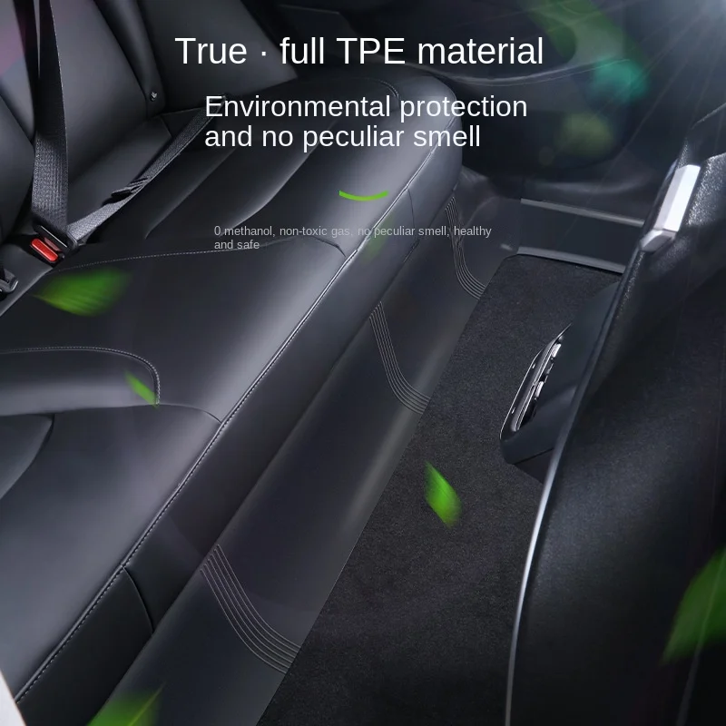 For Tesla Model 3 Y Rear Seat Under Anti-kick Pad Full Package Protection Plate Angle Guard Modified Accessory TPE Material