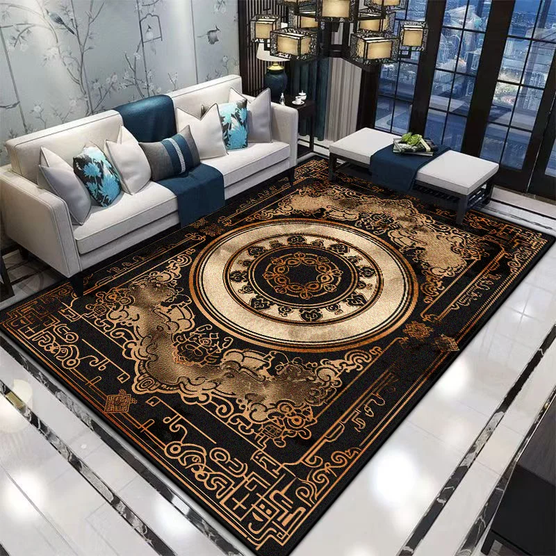 

European Living Room Rugs Home Decoration Luxury Short Velvet Carpet Persian Bedroom Washable Non-slip Floor Mat Dining Room