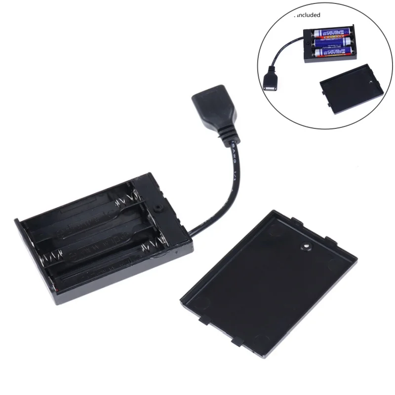 DC4.5V Portable Mini AA Battery Holder Storage Box Case USB Power Supply Battery Box For 5050 3528 2835 LED Strip Light