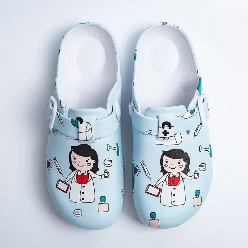 สีโรงพยาบาลผ่าตัดทางการแพทย์รองเท้าแตะผู้หญิง Doctor EVA ลื่นพยาบาล Clogs รองเท้าแพทย์รองเท้าพยาบาล Clogs SPA Beauty Salon รองเท้า