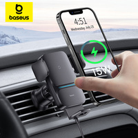 Baseus Car Phone Holder 15W QI Wireless Charger for iPhone Samsung Xiaomi Fast Charging Car Mount Telephone Holder Car Accessory