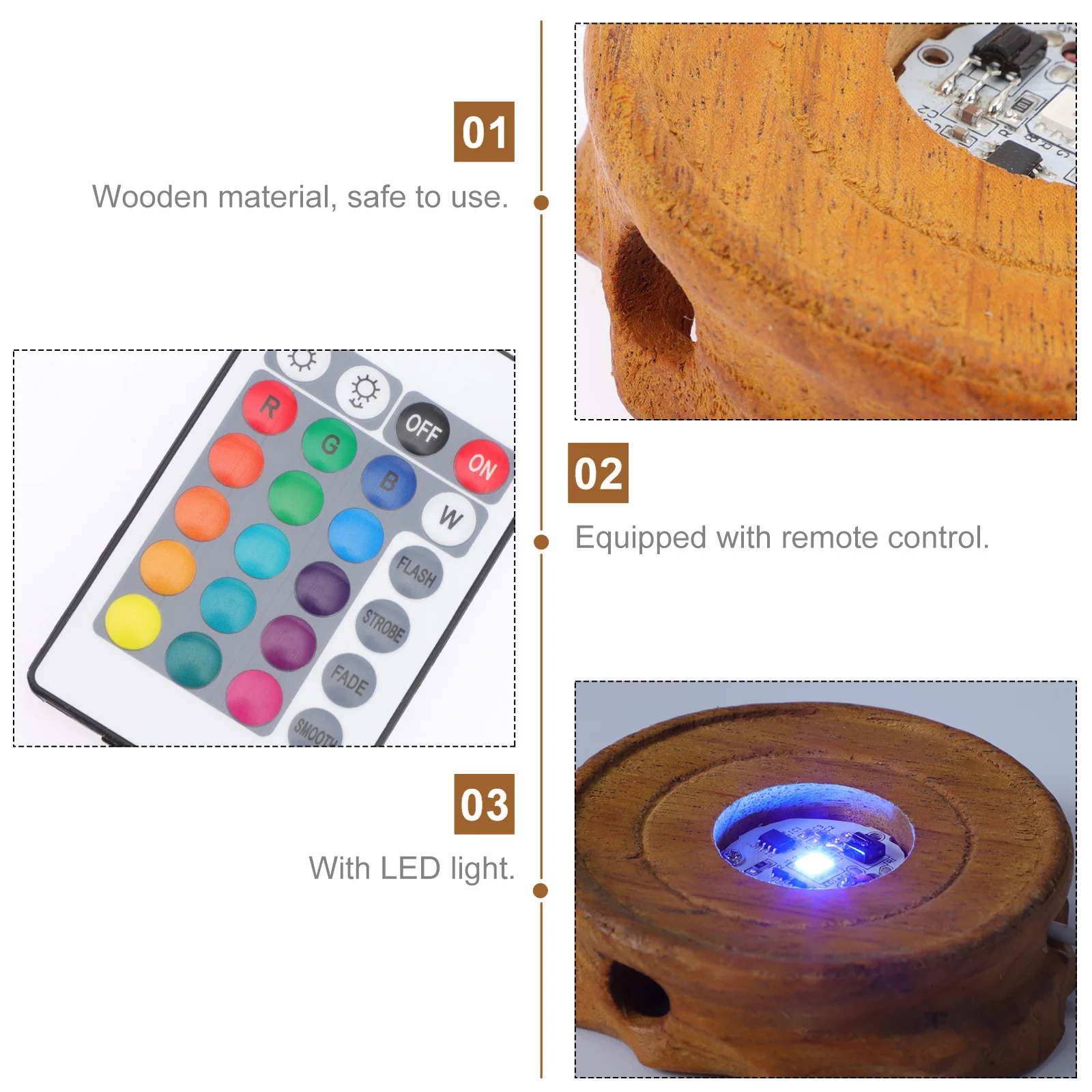 Led ليلة مزهرية مضيئة مزودة بقاعدة خشبية مضاءة كريستال كرة زجاجية حفل زفاف ديكور الزجاج المجال عرض حامل الإضاءة حامل