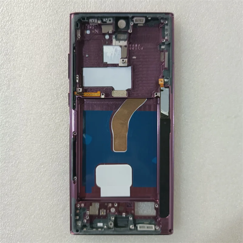 إطار منبثق للإطار الأوسط لهاتف Samsung Galaxy S22 Ultra S908B إطار متوسط LCD مع مفتاح جانبي
