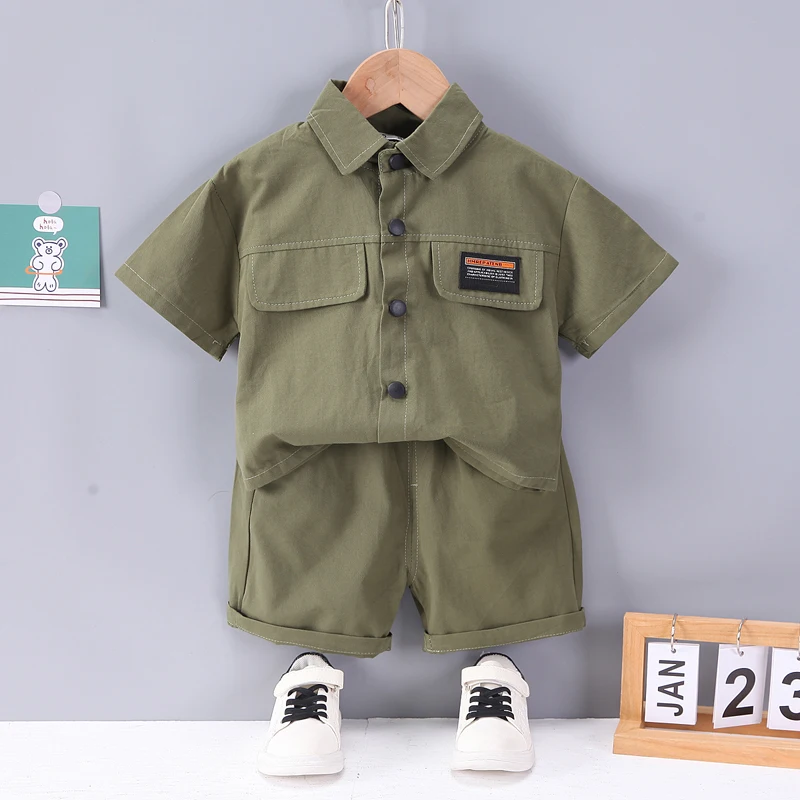 Children Boys Shirt Shorts 2Pcs/Sets New Summer Baby Clothes Suit Infant Outfits Toddler Casual Cotton Costume Kids Tracksuits