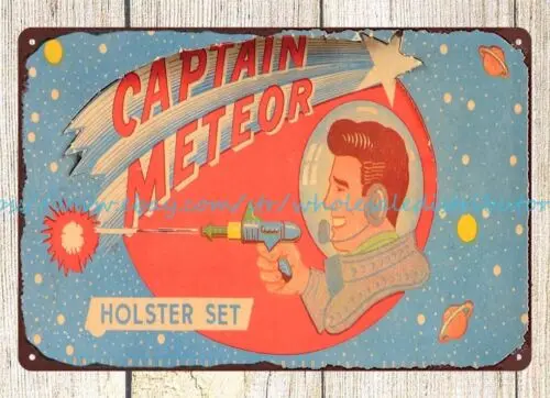 art and prints CAPTAIN METEOR RAY-GUN HOLSTER SET childhood toy tin sign