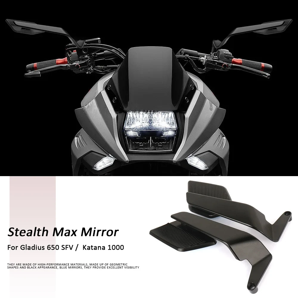 

Комплекты зеркал Stealth max для мотоцикла, чтобы вращать регулируемые зеркала для Suzuki Gladius 650 SFV 2009-2015 Katana 1000 2019 2020