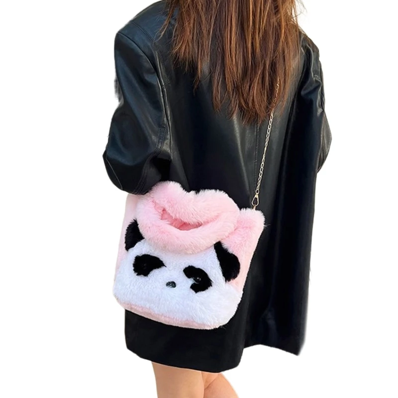 Comfortabele pluche panda handtas crossbody tassen Trendy en comfortabele schoudertas voor dames