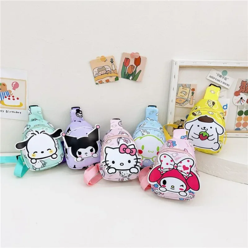 

Kawaii Sanrio, Hello Kitty, нагрудная сумка, сумки через плечо Kuromi My Melody Cinnamoroll, сумка-мессенджер через плечо для женщин, игрушек, девушек