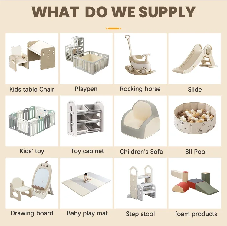 

Children's Indoor Plastic Playground Equipment Game Room with Slide for Kindergarten And Amusement Park