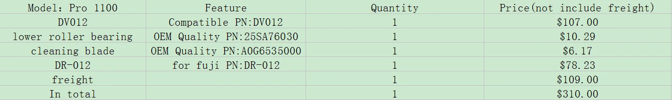 

Лезвие для очистки нижнего роликового подшипника OPC-барабана для Konica Minolta Bizhub PRO 1100