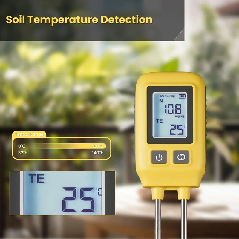 FGHGF-Soil N,P,K Temperature Sensor Nitrogen Phosphorus Potassium Detector Nutrient Fertility Meter Tester Garden Farm