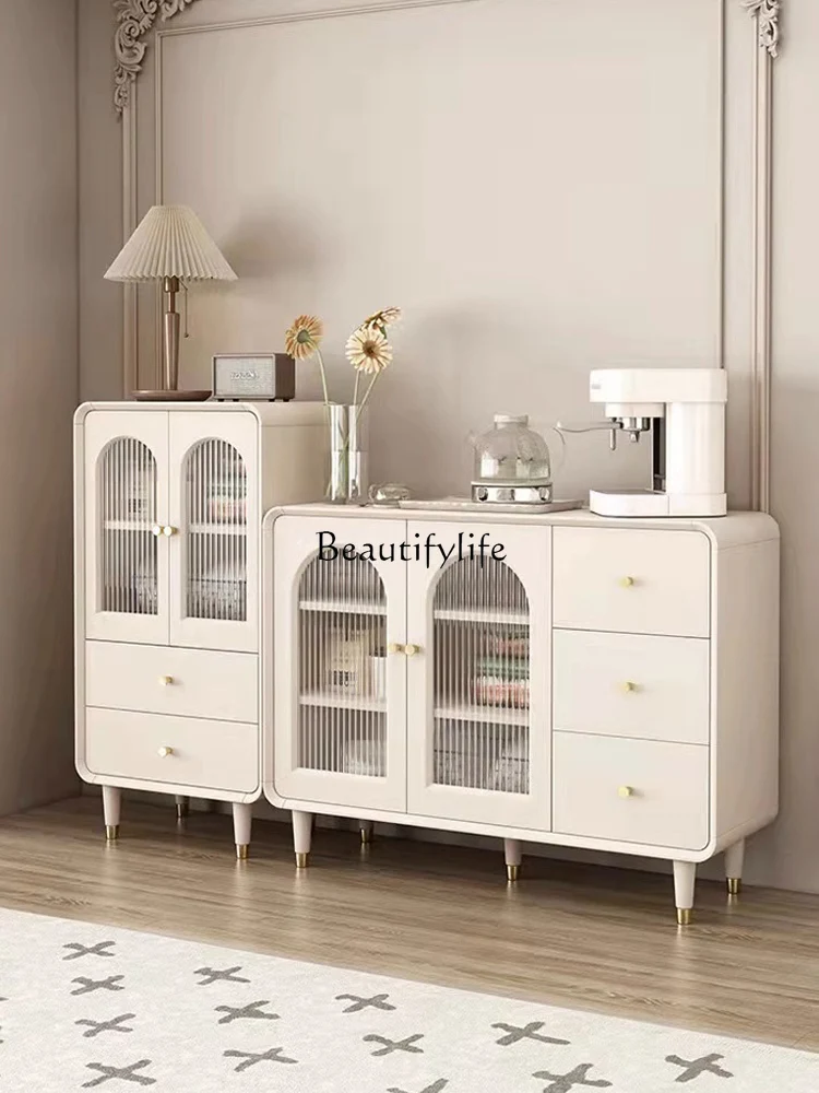 

Modern Minimalist White Kitchen Storage Home Living Room Side Cabinet