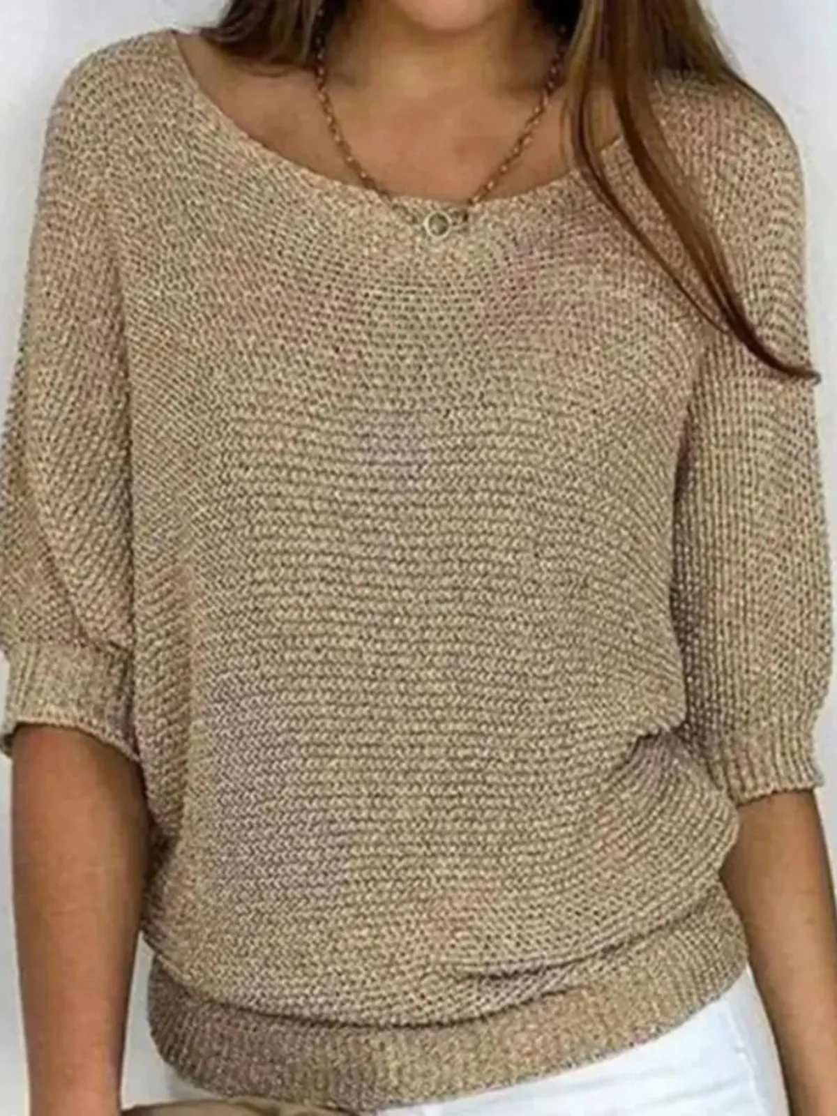 

Женский однотонный свитер с капюшоном, вязаный, свободного кроя, средней длины, из химического волокна, в уличном стиле