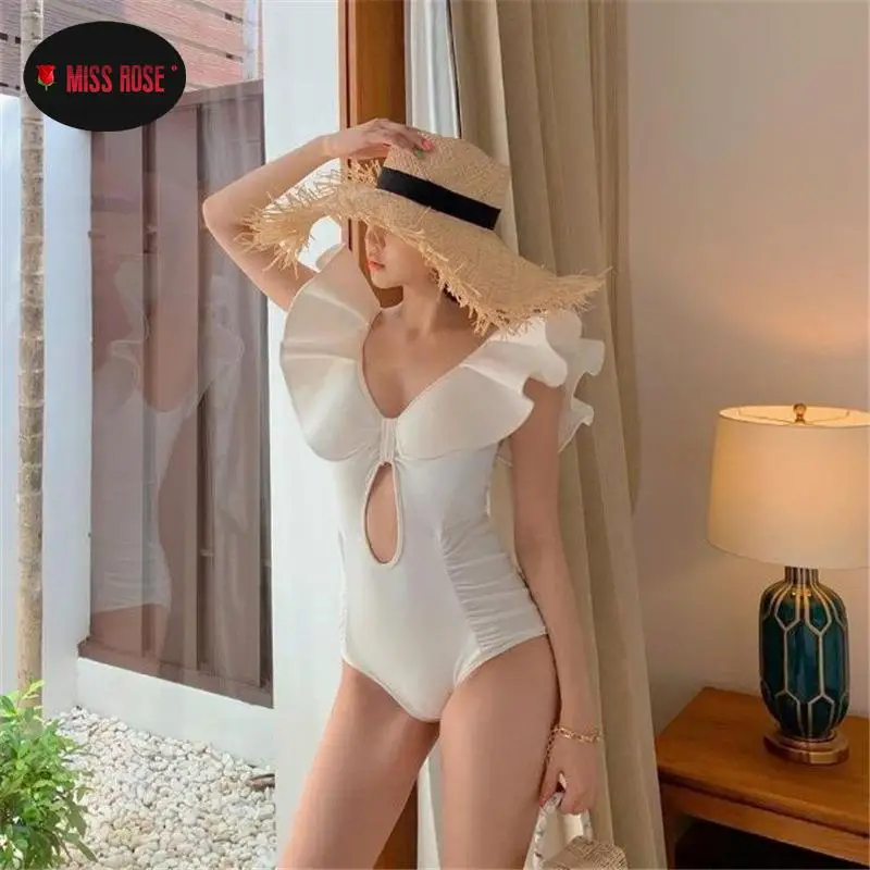 Designer Eendelige Boom Schimmel Badpak Badkleding Vrouwen Ruches Big Stretch Bodysuit Monokini Dames Badpakken Strandzwemkleding