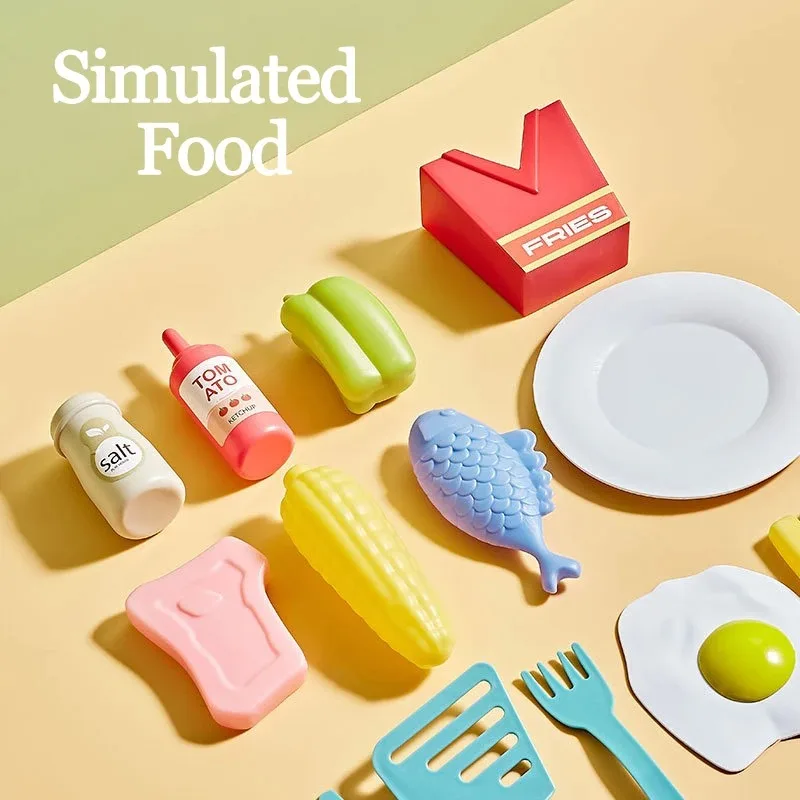 Ensemble de jeu de simulation multifonctionnel pour enfants, jouet de cuisine bricolage, ensemble de simulation alimentaire, cadeaux de courses de maison, meubles de cuisine, document-proxy, 20 pièces