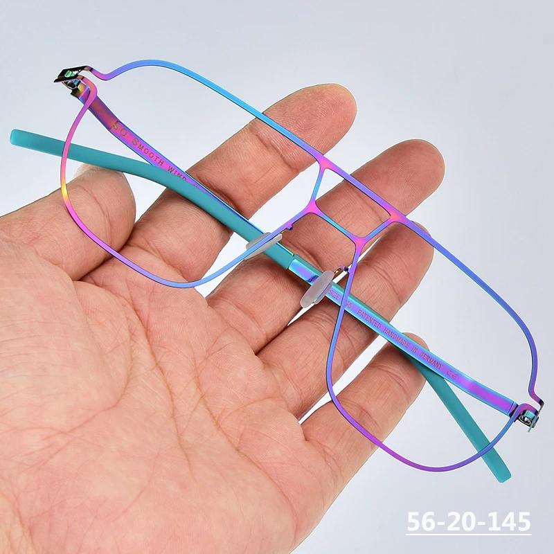 

Handmade Screwless Designer Glasses Frame Ultralight Men Women Square Pilot Eyeglasses Spectacle Eyewear Blue Purple Frames Hugo