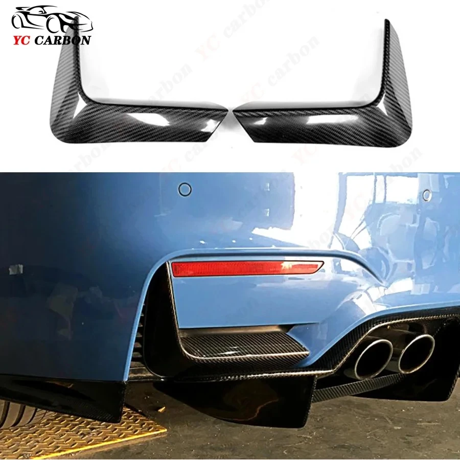 

For BMW M3 M4 F80 M4 F82 F83 Carbon Fiber wrap angle Car Rear Bumper Splitter Corner Trim Cover Upgrade body kit