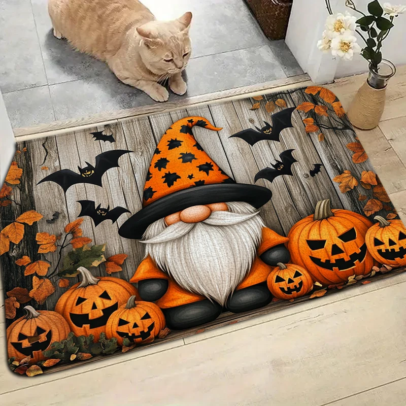 

Halloween Doormat Bath Mat Lovely Santa Claus Pumpkin Carpet Home Living Room Rug Bathroom Kitchen Anti-Slip Floor Mat