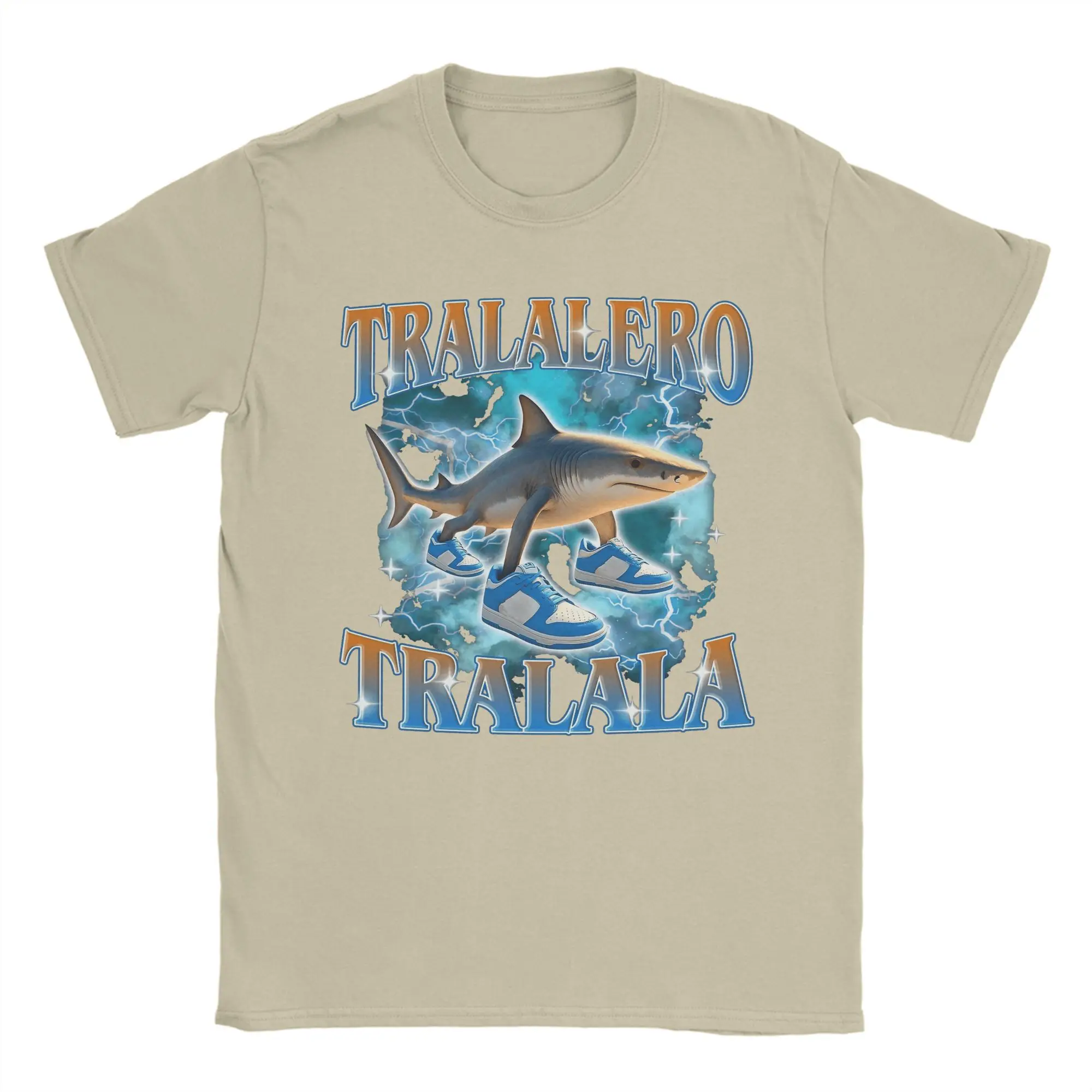 

Tralalero Tralala T Shirt Men Cotton Fashion T-Shirts Round Neck Italian Brainrot Meme Genz Humor Tee Shirt Short Sleeve Clothes