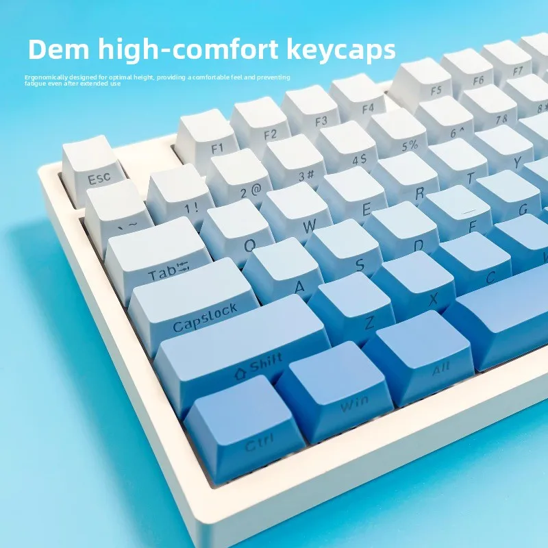 Side Transparent Gradient Polar Daytime Dust Bean Paste Matcha Height Side Engraved Transparent PBT Mechanical Keyboard Keycaps
