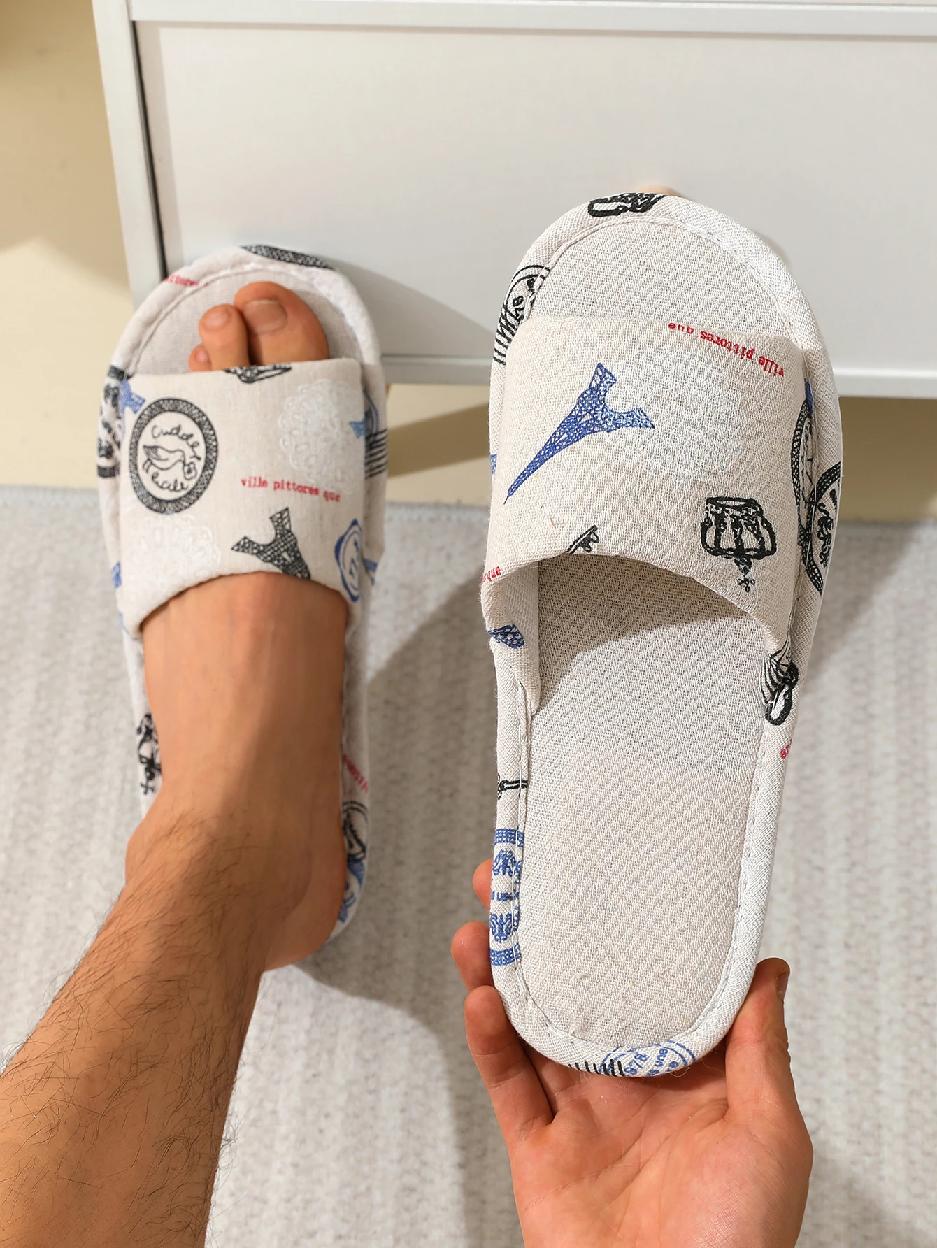 

Льняные тапочки для мужчин, весенне-осенние домашние бесшумные нескользящие дышащие четырехсезонные тапочки из хлопка и льна