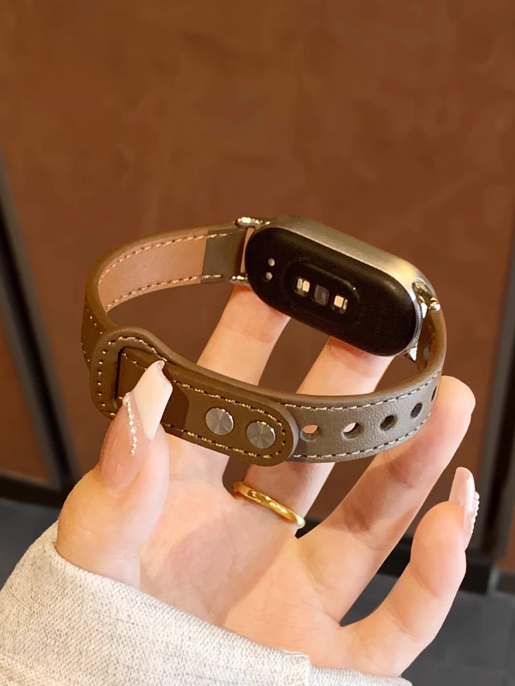 Leather Strap for Xiaomi mi band 10/9/8 miband Watch Accessories Wrist Slim Bracelet Correa mi smart band 10 Replacement Belt