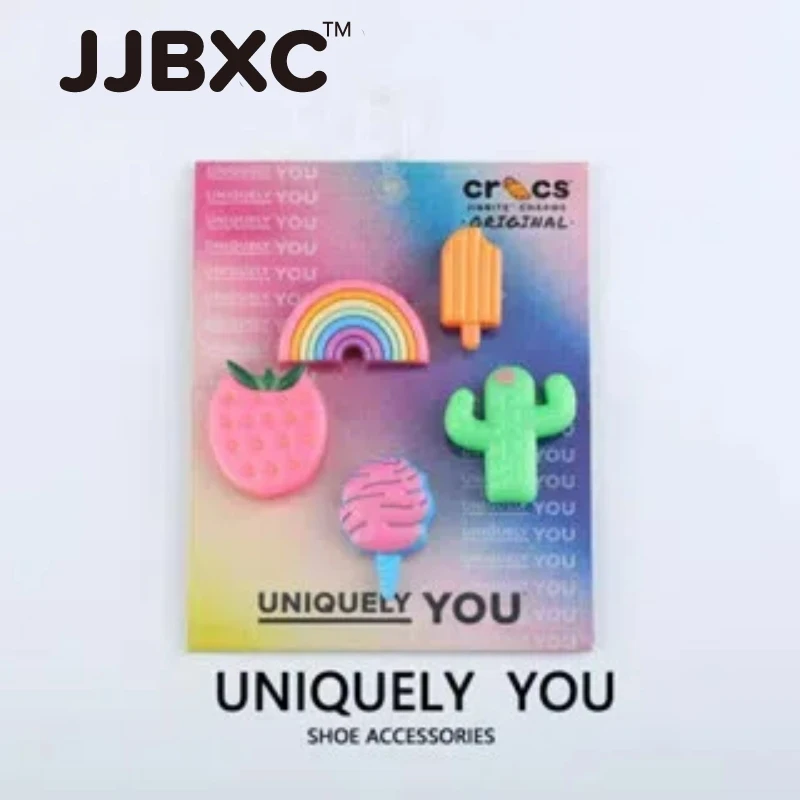 

Набор подвесок JJBXC, пряжка для обуви и аксессуары (с картоном), серия Cute Bubble Rainbow Candy