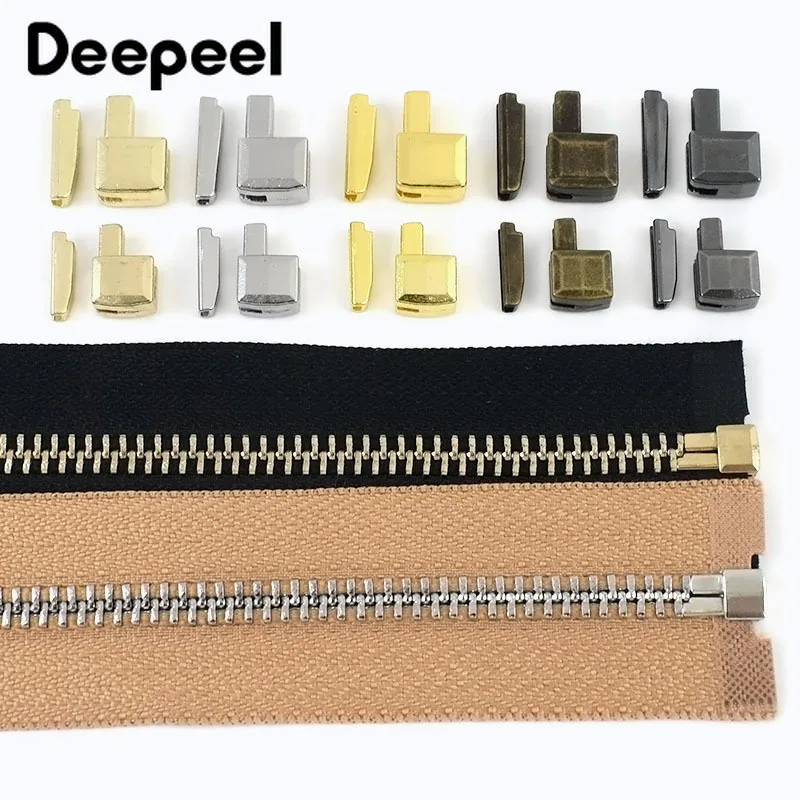 

10-50Sets 3#5#8#10# Metal Zipper Non-Slip Stopper Bags Zips End Lock Clothes Shoes Zippers Bottom Socket Repair Kits Accessories