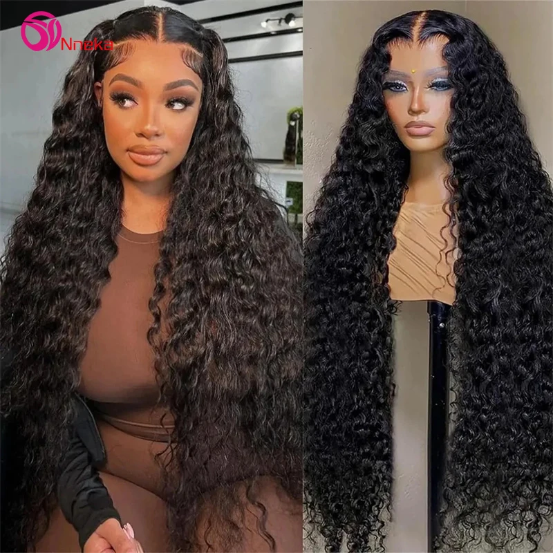 200 density human hair lace frontal wig 13x6 hd water wave lace frontal wigs for women choice pre plucked 13x4 curly wig