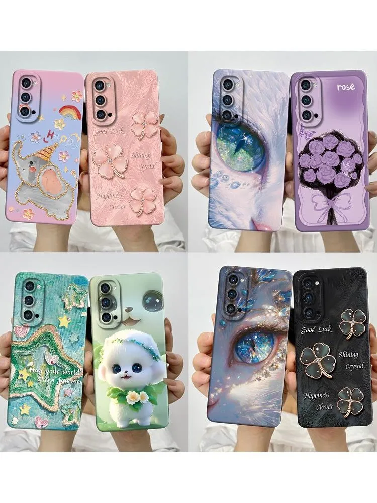 Pour Oppo Reno4 Pro 5G étui CPH2089 jolies fleurs de papillon couverture pour Oppo Reno 4 Pro 5G coque de téléphone protecteur d'appareil photo couverture souple