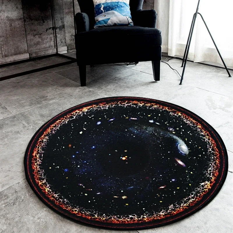 3D Galaxy Space Vortex Rugs and Carpets for Living Room Area Rugs Mat Exploration Universe Decorative Anti-Slip Round Carpet