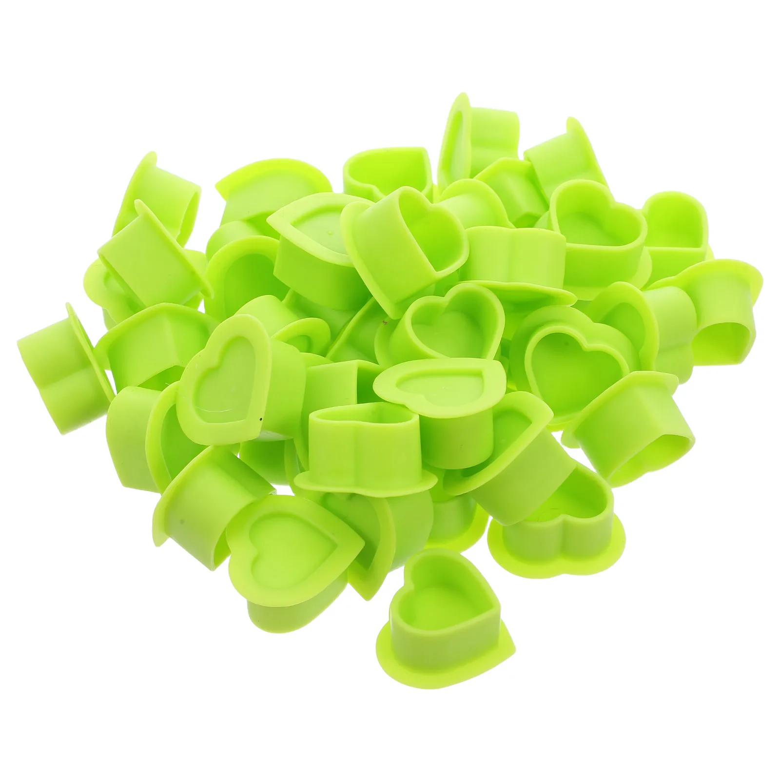 

100 Pcs Love Tattoo Coloring Cup Heart-shaped Ink Caps Holders Accessories Cups with Base
