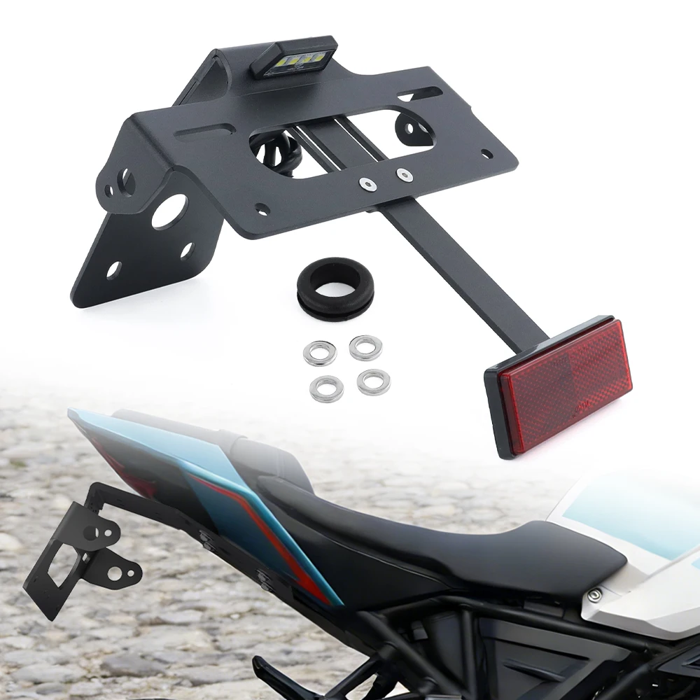 

Fender Eliminator License Plate Holder with LED Light Mount Black Motorcycle Rear Tail Tidy R125 2023 2024 2025 R 125 For Voge
