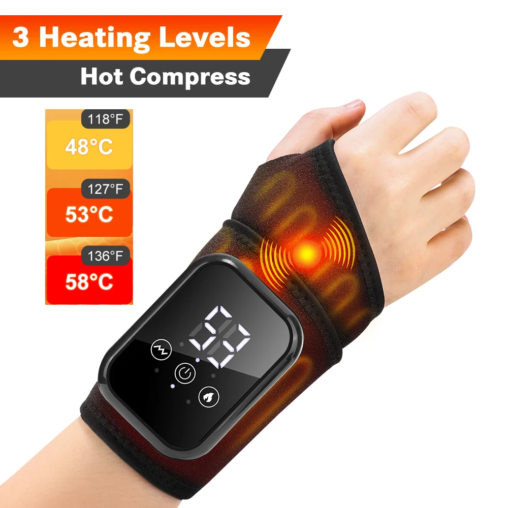 

Вибрационный электрический подогрев суставов запястья, бандаж, грелка, массажер для запястий, грелка для запястья, поддержка браслетов, облегчение запястного туннеля