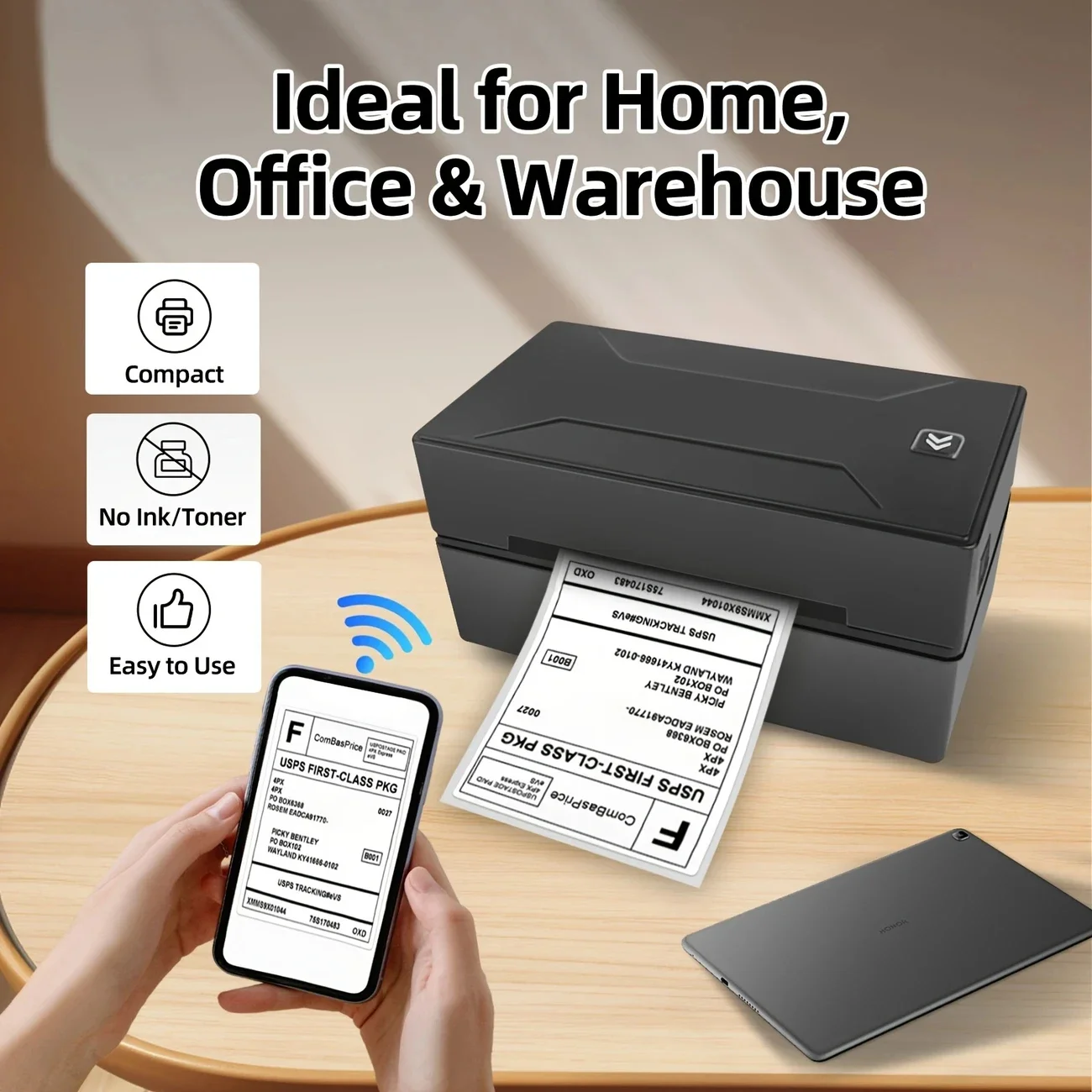 

Marklife Thermal Label Printer Bluetooth-compatible Shipping Label Printer 4X6inch Compatible with iPhone Android Window D100