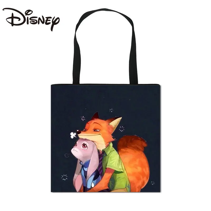 MINISO Disney 2022 New Cartoon Cute Crazy Animal City Portable Shopping Bag Fashion Trend Large Tote Bag Shoulder Bag