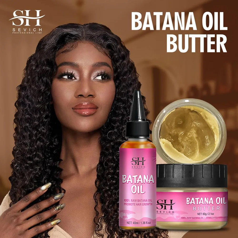 Batana Oil Hair Fast Growth Oils Set African Crazy Traction Alopecia Batana Hair Mask Anti Break Loss Regrowth Treatment Serum