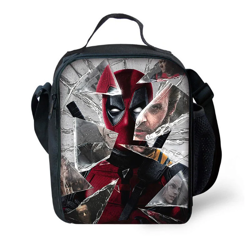 Fiambrera térmica reutilizable de película de Deadpool y Lobezno para niños, bolsa aislante de gran capacidad para niños, niños, niñas, estudiantes, Picnic al aire libre