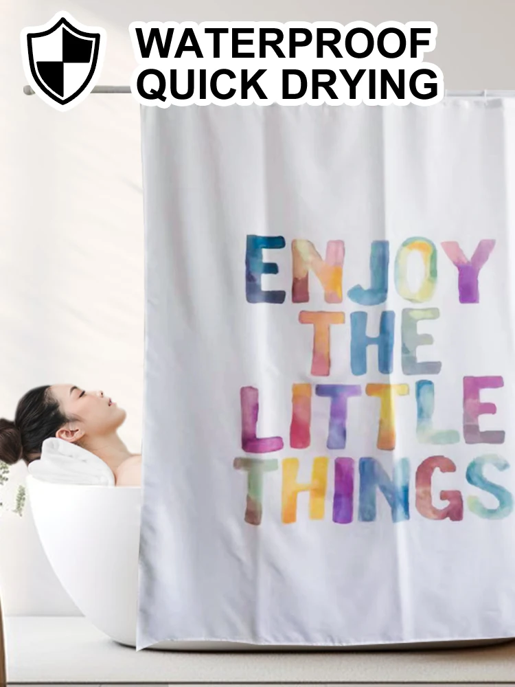

Printed Shower Curtain Waterproof Quick Drying Easy to Install Machine Washable Can Be Ironed Thickened Fabric Shower Curtain