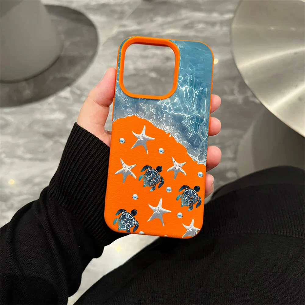 Wellen-Meeresschildkröten-Handyhülle für iPhone 17 16 15 14 13 12 11 ProMax 16 15 14 Plus 17 16 15 14 13 Pro 17Air Silikon-Matt-Cover – Detail 6