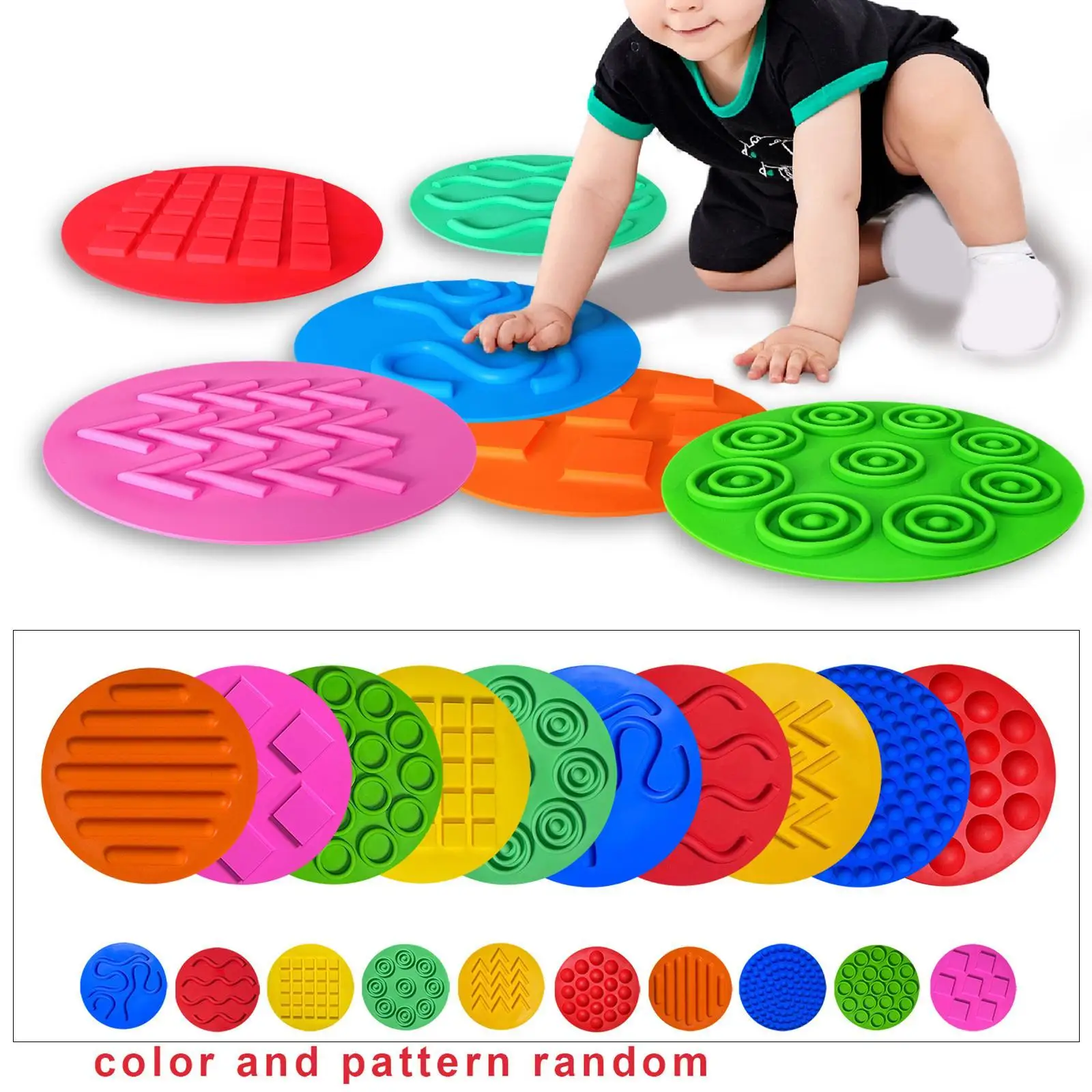 20x Sensory Silicone Mats Sensory Pads for Boys Girls Children Fine Motor