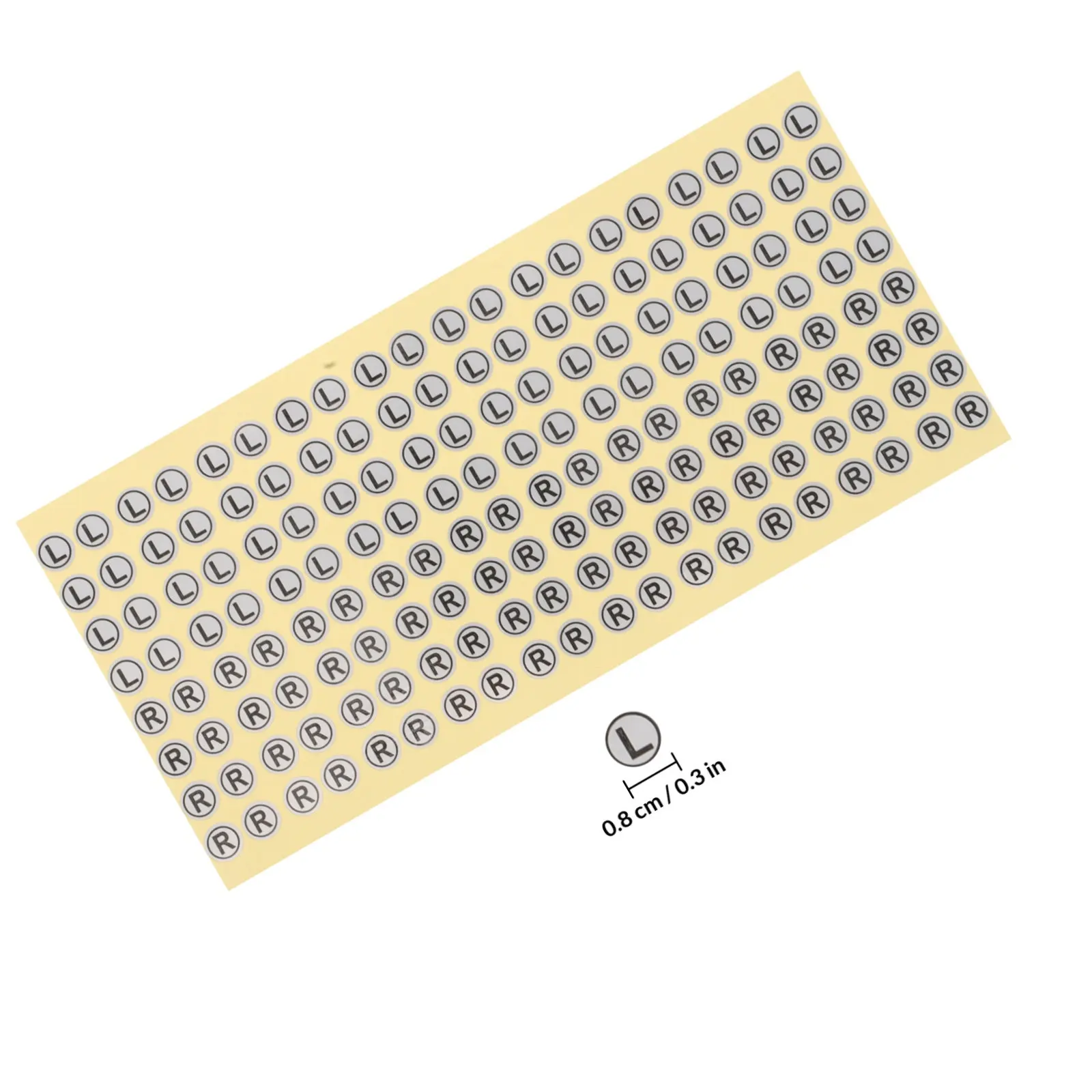 6Sheets Self Adhesive Earphone Left Right Marking Stickers Round Direction Labels Earphone Identification Tags Clear