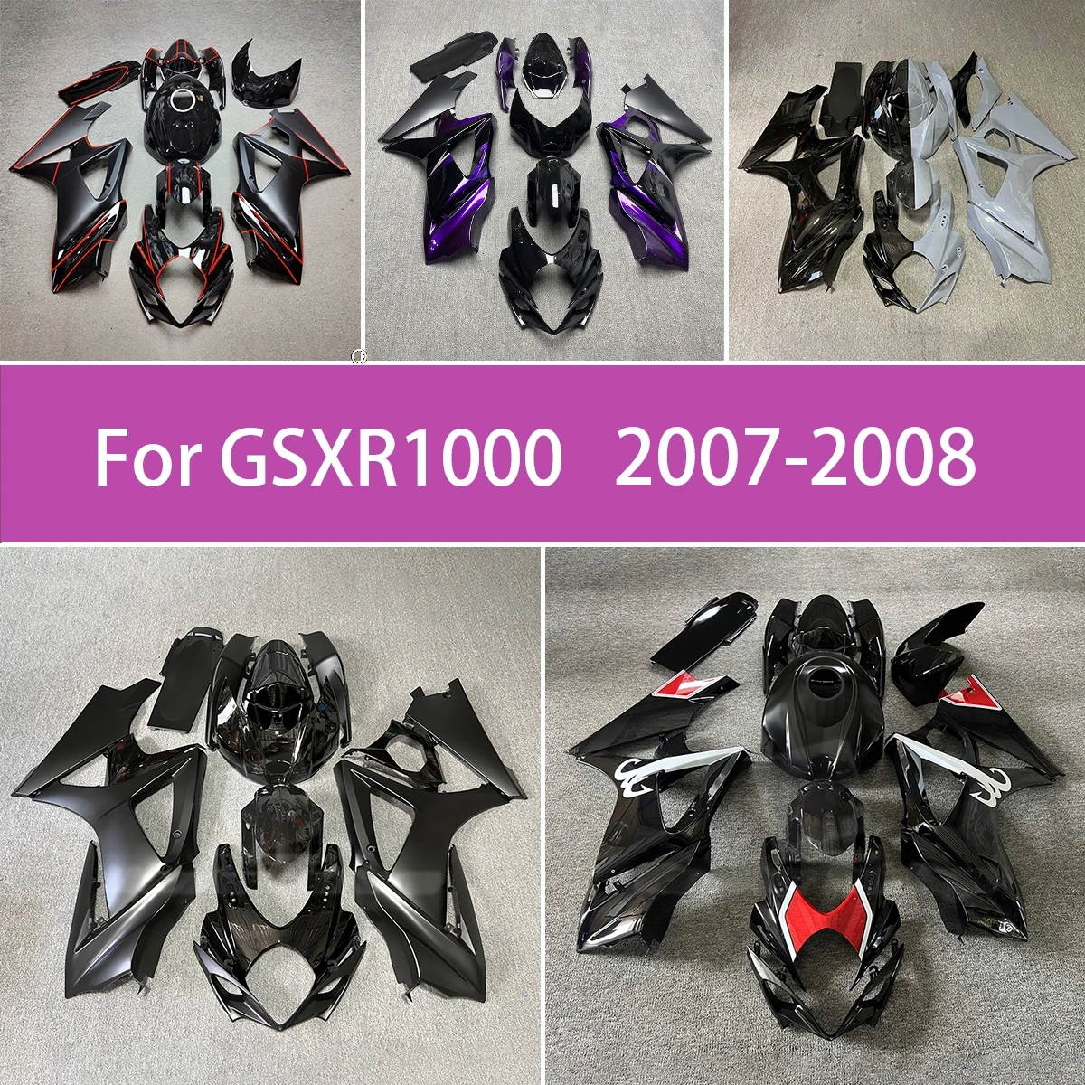 For 2007 2008 Suzuki GSXR 1000 Strict Quality Control Fairing Kit Fit 07 08 GSXR1000 Plastic Injection Molded Fairings