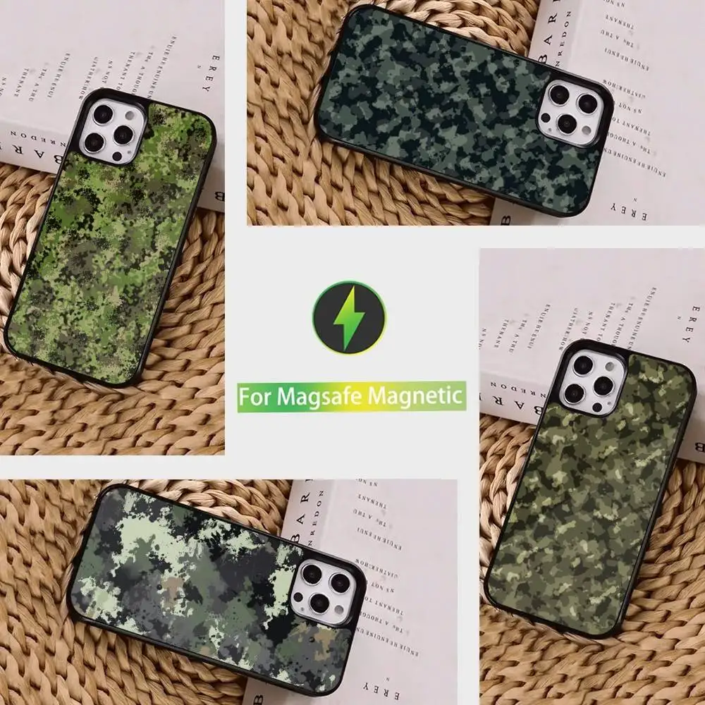 

Army Camouflage Art Phone Case For iPhone 16,15,14,17,13,12,11,Pro,Max,Plus,Mini, Magsafe,Magnetic Wireless Charging Case