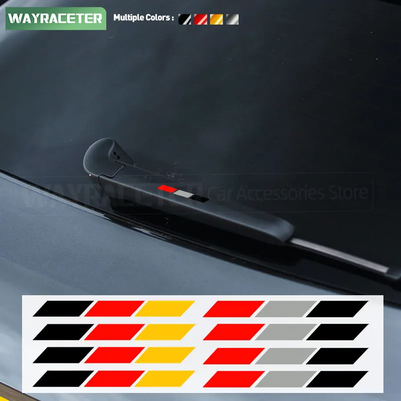 8 Pcs German Sport Decal Rearview Mirror B Pillar Sticker For Audi A3 A4 A5 A6 A7 A8 A1 A2 Q2 Q3 Q5 Q7 Q8 TT Q4 Q6 E Tron GT R8