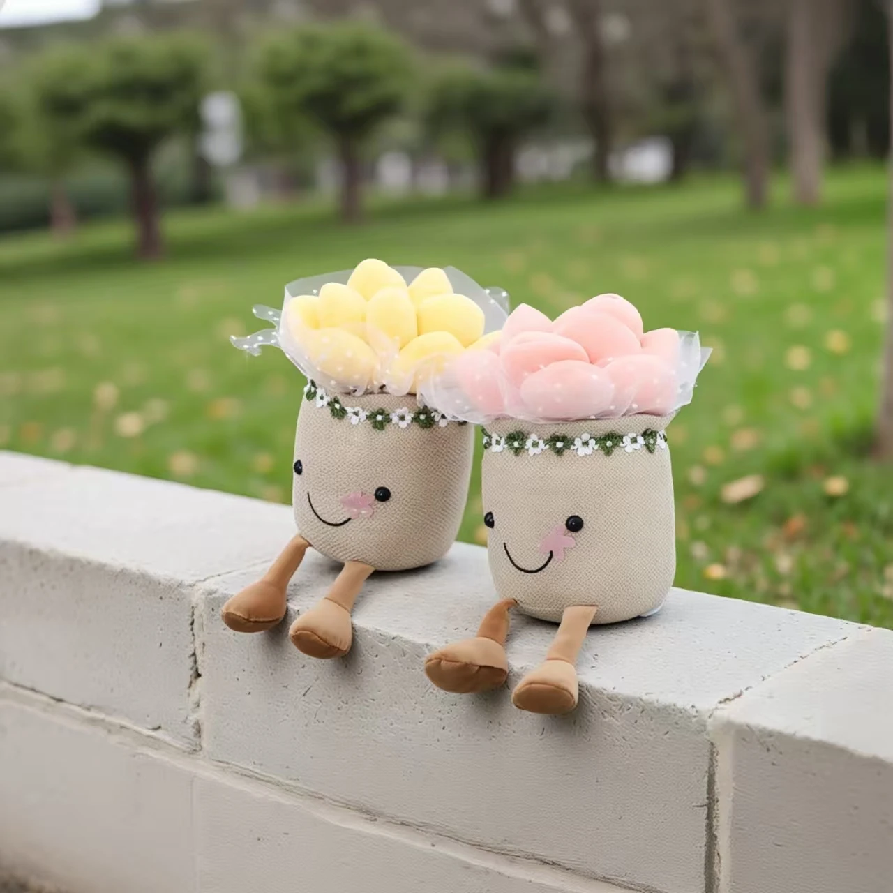 دمية قطيفة عصارية لطيفة مقلدة بتصميم جديد، لعبة محشوة نباتية رائعة بوعاء، وسادة باقة زهور ناعمة منفوشة محمولة باليد #4