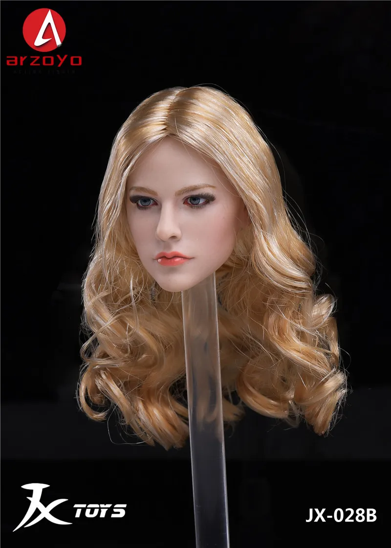 JX-028 1/6 Scale Avril Head Sculpt Carving Model Fit 12'' Female Soldier Action Figure Body Dolls