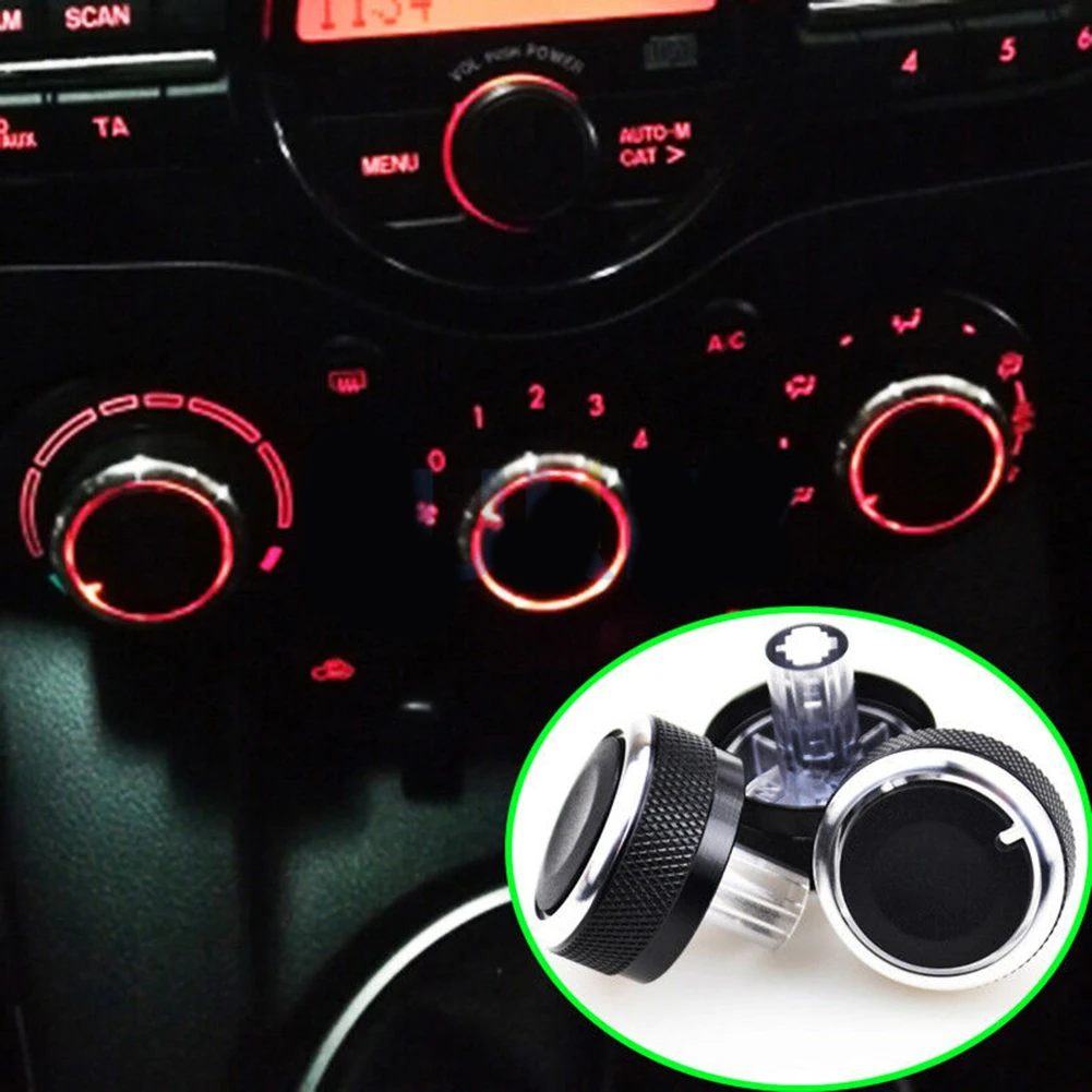 Alternatives A/C Knob Button Easy To Install Install Directly Replacement Black Parts Accessories Aluminum Alloy